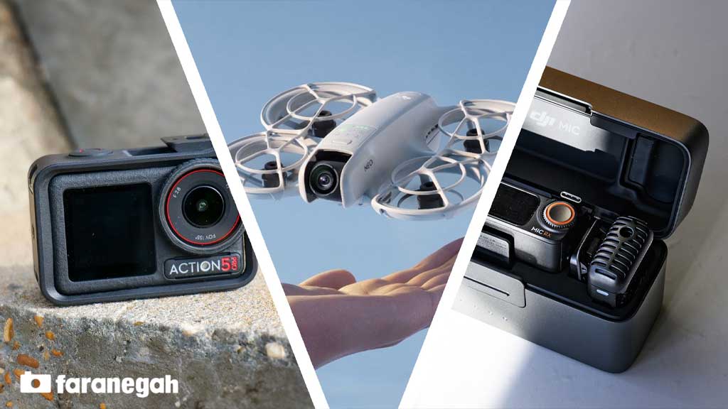 گیمبال و لرزشگیر DJI میکروفون DJI دوربین DJI