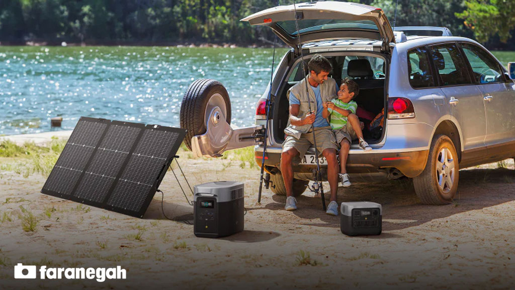 پنل خورشیدی EcoFlow 100W Rigid Solar Panel پنل خورشیدی پرتابل اکوفلو EcoFlow 110W Portable Solar Panel