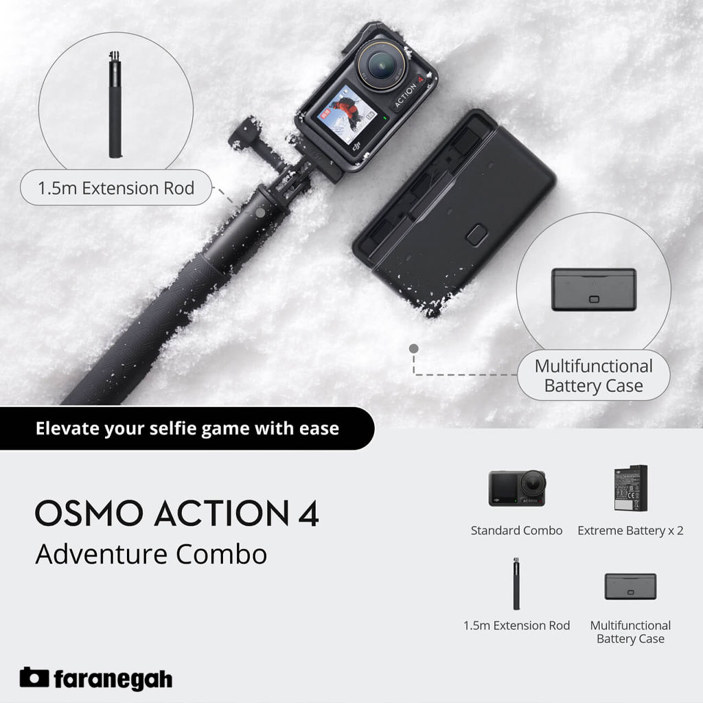 دوربین ورزشی دی جی ای DJI Osmo Action 4 Adventure Combo