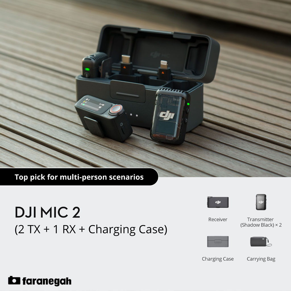 میکروفون دی جی آی (DJI Mic 2 (2 TX + 1 RX + Charging Case