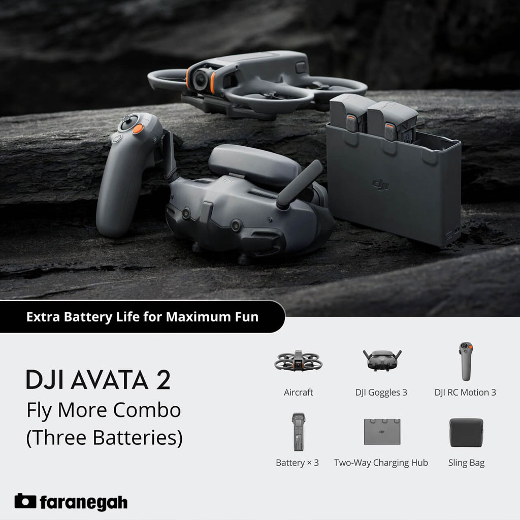 پهپاد آواتا 2 فلای مور کمبو DJI Avata 2 Fly More Combo (Three Batteries)