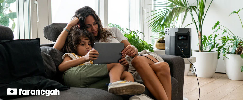 ذخیره کننده انرژی EcoFlow DELTA 2 Portable Power Station مناسب تبلت و بچه با مادر