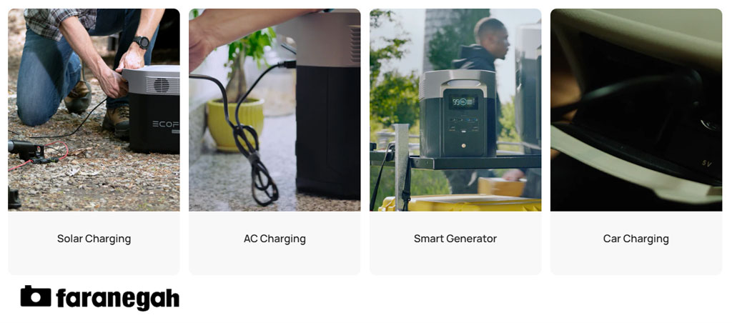 ذخیره کننده انرژی EcoFlow DELTA Max 1600 Portable Power Station و شارژ از منابع مختلف