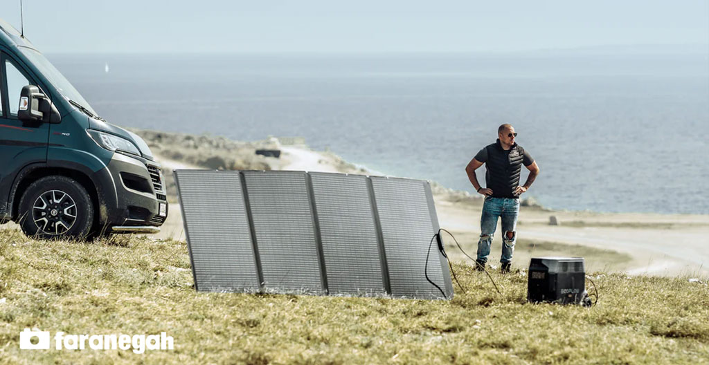 ذخیره کننده انرژی EcoFlow DELTA Pro Portable Power Station و شارژ با پنل خورشیدی