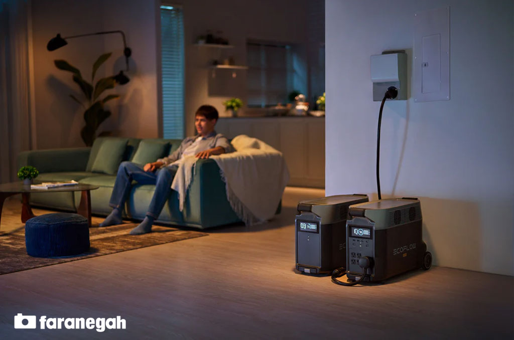 ذخیره کننده انرژی EcoFlow DELTA Pro Portable Power Station و شارژ در فضای داخلی خانه