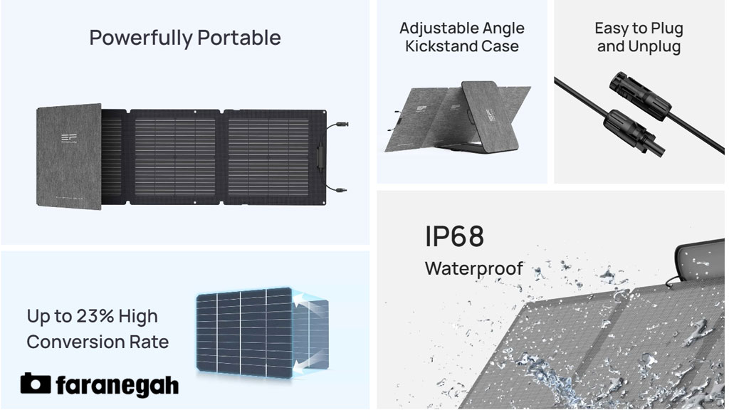 مشخصات پنل خورشیدی EcoFlow 110W Portable Solar Panel