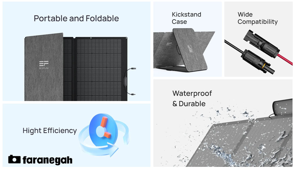 پنل خورشیدی EcoFlow 160W Portable Solar Panel